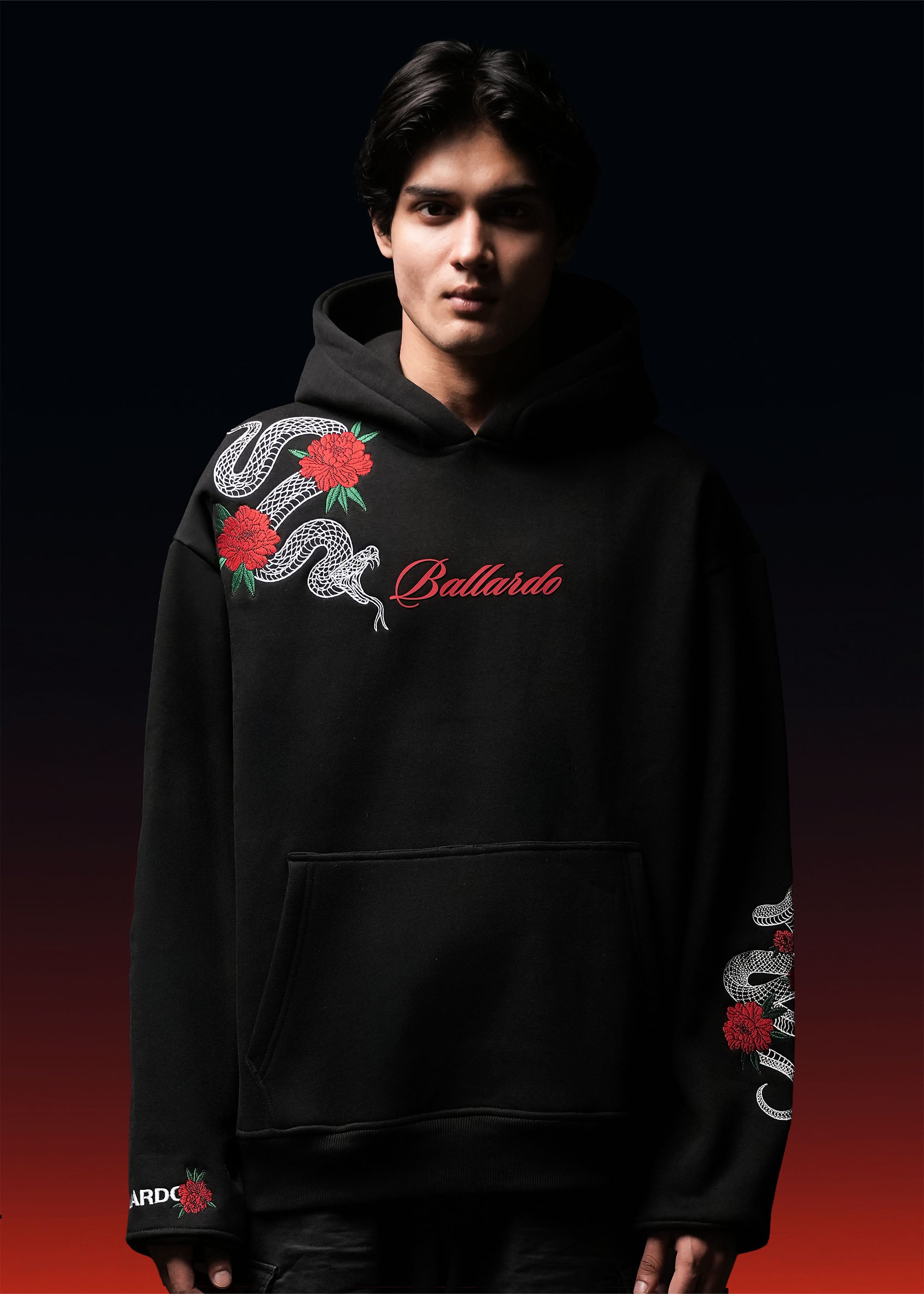 Black Snakes & Roses Hoodie